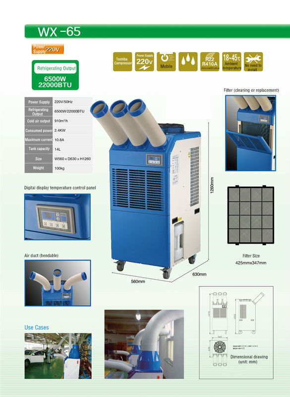 22000BTU Commercial Portable Air Conditioner Rental / Temporary Air Conditioning Rental 6.5KW